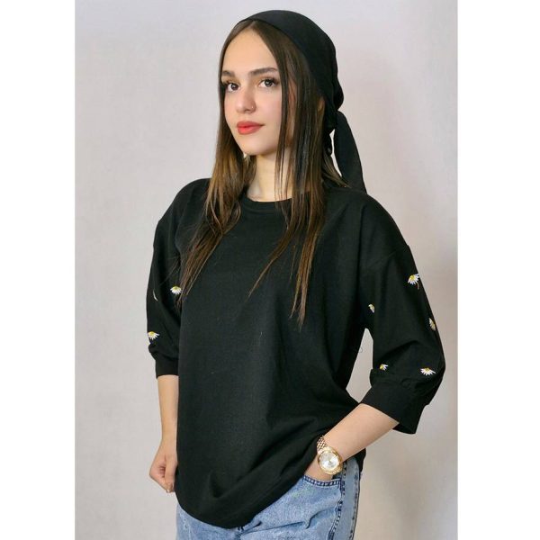 32100510-2 بلوز آستین بابوبه مشکی - مانتو پاتریس رشت