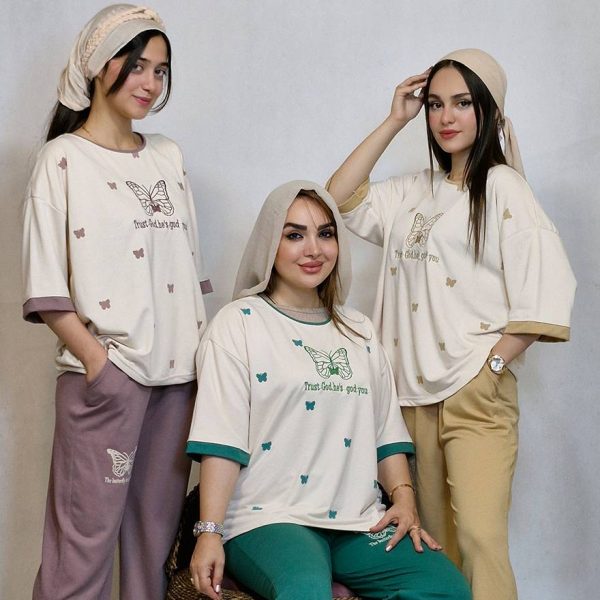 32300419-6 ست تیشرت شلوار پروانه - مانتو پاتریس رشت