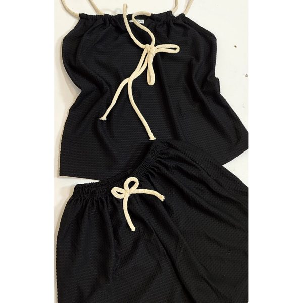 ست کراپ شورتک بند کنفی