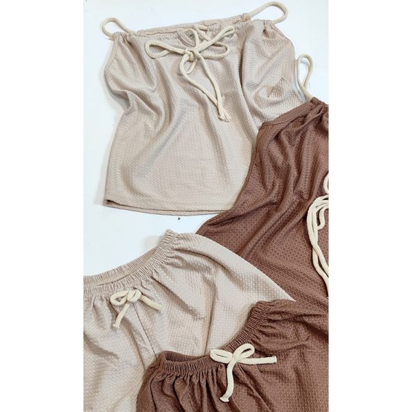 ست کراپ شورتک بند کنفی