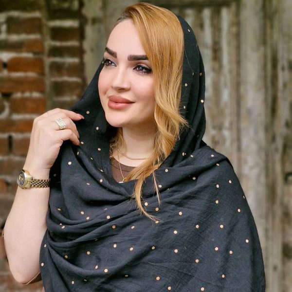 شال مشکی طلاکوب
