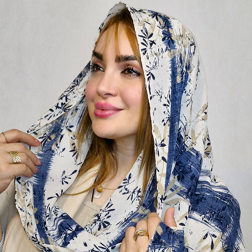 شال گلدار آبرنگی - مانتو پاتریس رشت