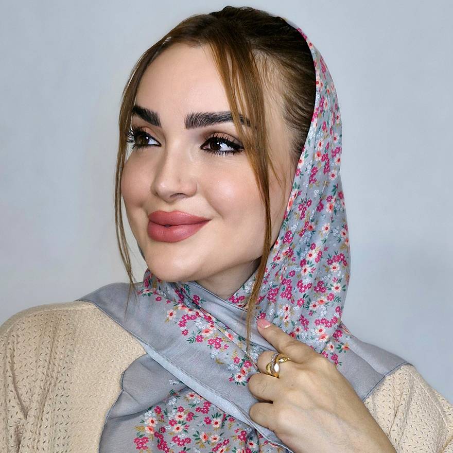 مینی اسکارف گل دار نخی - مانتو پاتریس رشت