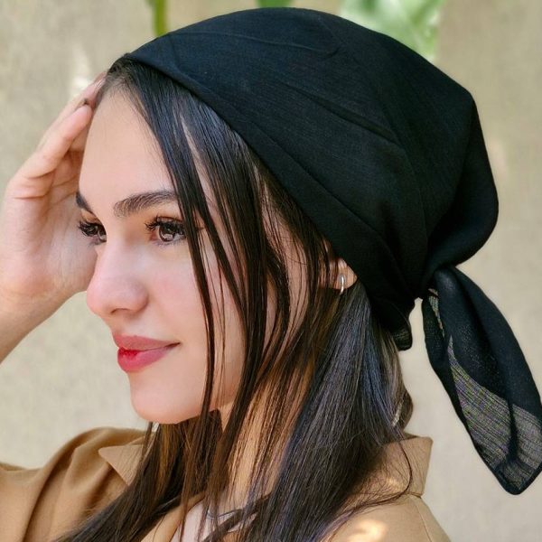 مینی اسکارف ساده مشکی - مانتو پاتریس رشت