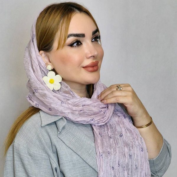 شال حریر پلیسه پروانه