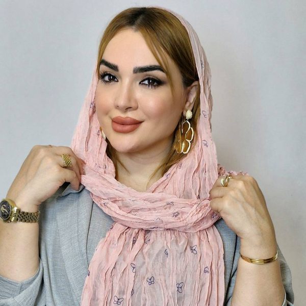 شال حریر پلیسه پروانه