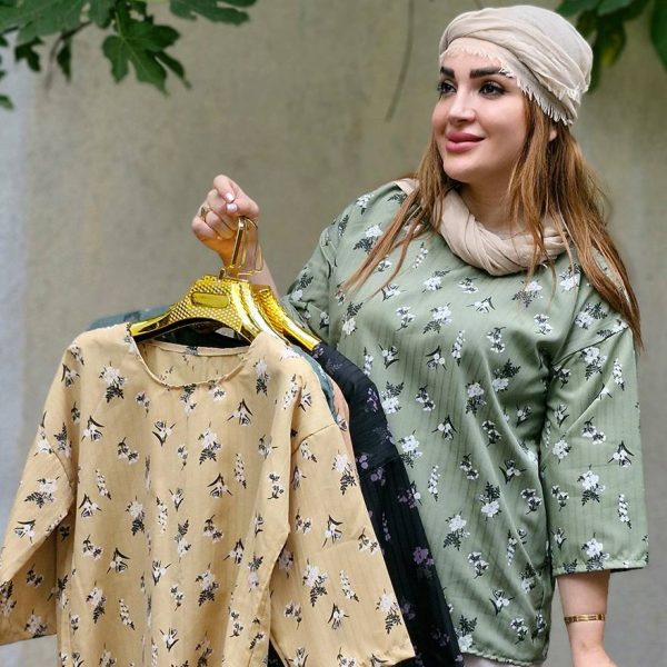 35100227-7 تونیک جلوبسته گلدار - مانتو پاتریس رشت