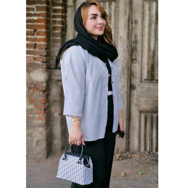 مانتو راه راه آستین پاکتی - مانتو پاتریس رشت