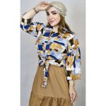 شومیز آبرنگی گره ای