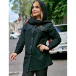 مانتو الیاف دکمه چوبی رنگی