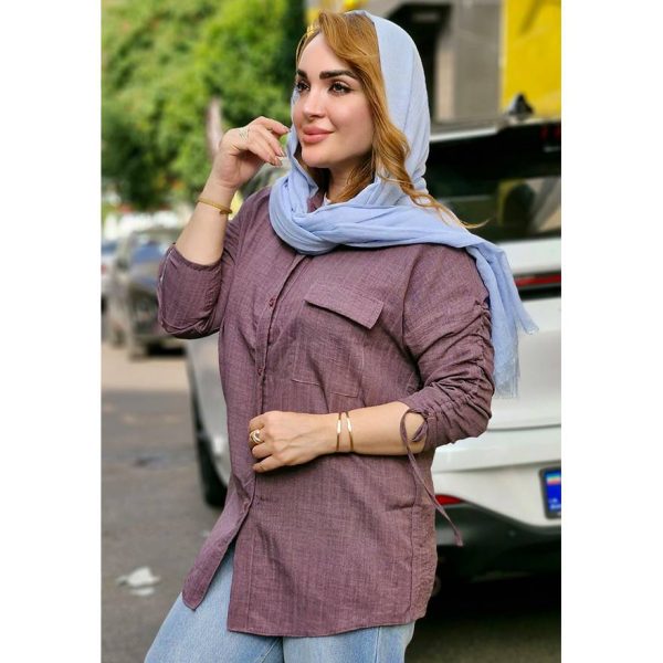 شومیز صوفیا تک جیب آستین گره - مانتو پاتریس رشت