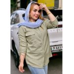 شومیز صوفیا تک جیب آستین گره - مانتو پاتریس رشت