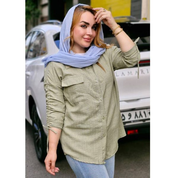 شومیز صوفیا تک جیب آستین گره - مانتو پاتریس رشت