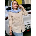 شومیز صوفیا تک جیب آستین گره