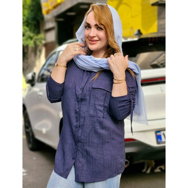 شومیز صوفیا تک جیب آستین گره - مانتو پاتریس رشت