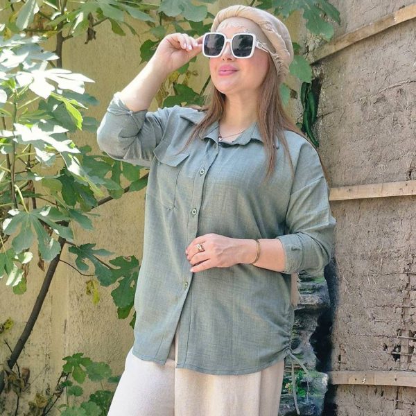 3830069-7 مانتو صوفیا بغل گت تک جیب