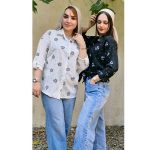 شومیز مانتویی گل گلی
