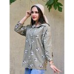 شومیز مانتویی گل گلی