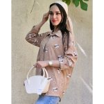 شومیز مانتویی گل گلی