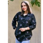 شومیز مانتویی گل گلی
