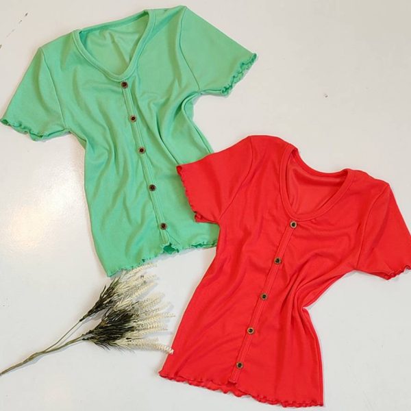 تیشرت فانریپ یقه هفت دکمه نما