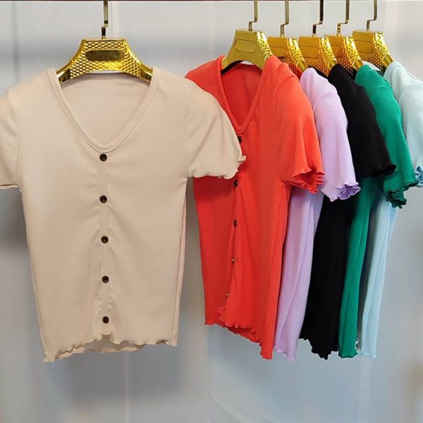 تیشرت فانریپ یقه هفت دکمه نما