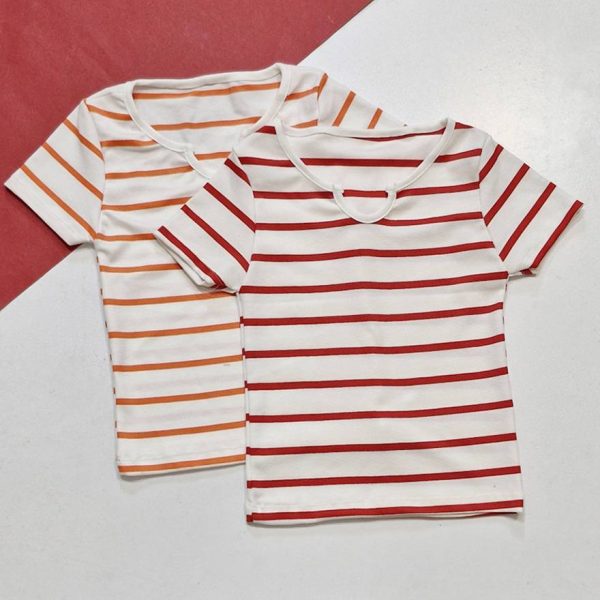 تیشرت راه راه یقه دلبری