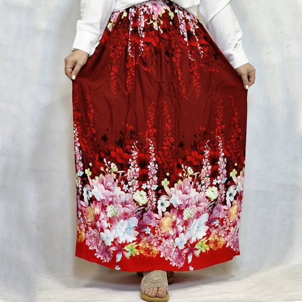 4440014-001 دامن بلند آبرنگی نخی