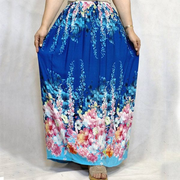 4440014-002 دامن بلند آبرنگی نخی