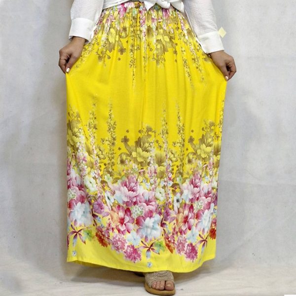 4440014-003 دامن بلند آبرنگی نخی