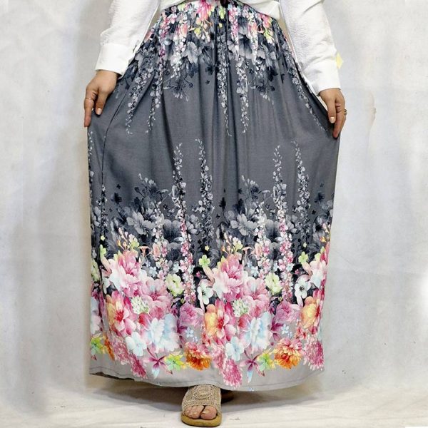 4440014-004 دامن بلند آبرنگی نخی - مانتو پاتریس رشت