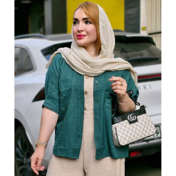 شومیز شانتون جیب دار