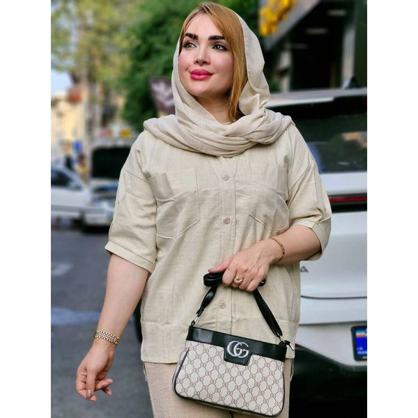 شومیز شانتون جیب دار