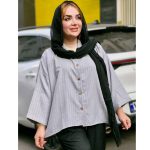 شومیز دیپلمات جودون دکمه چوبی