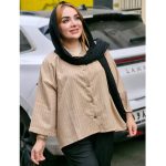 شومیز دیپلمات جودون دکمه چوبی