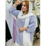 شومیز یقه سفید داکرون راه راه