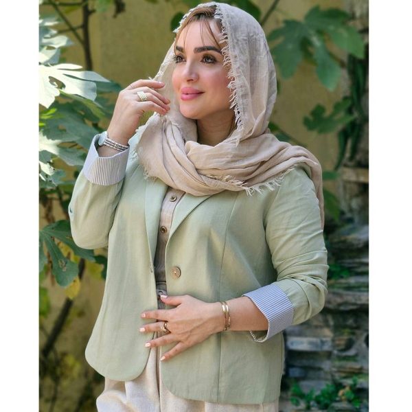 مانتو کتی آستین راه راه لینن