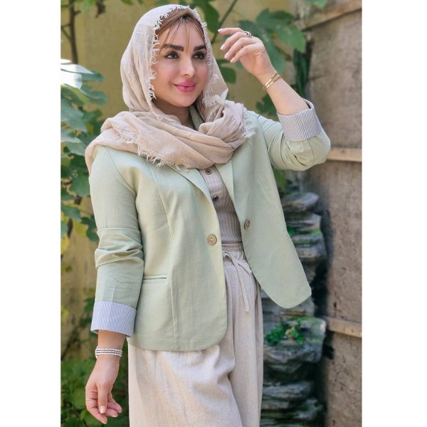 مانتو کتی آستین راه راه لینن