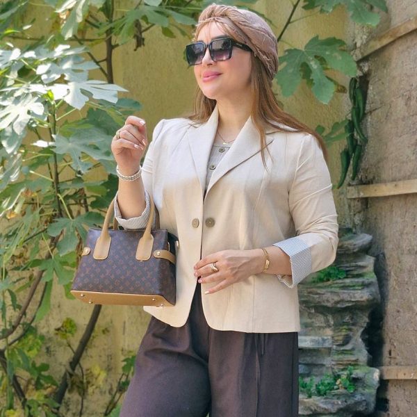 مانتو کتی آستین راه راه لینن