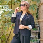 مانتو کتی آستین راه راه لینن