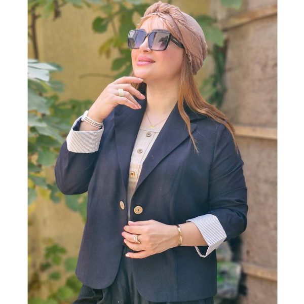 مانتو کتی آستین راه راه لینن