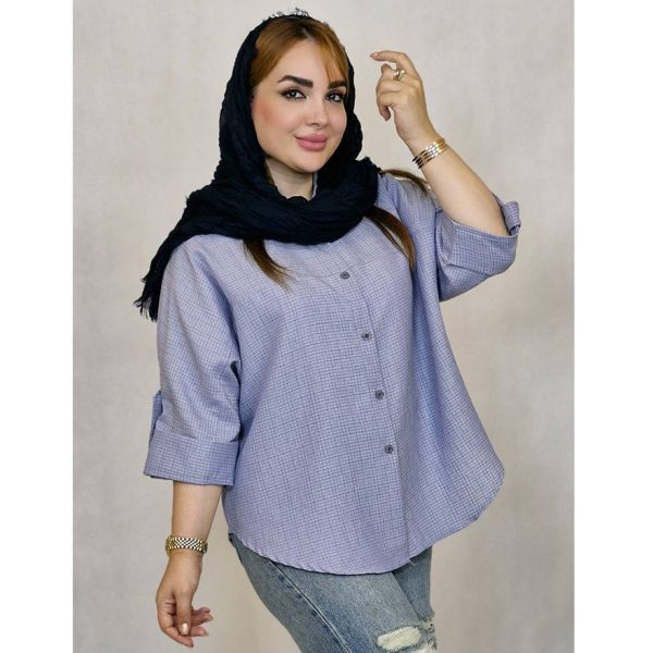 مانتو لینن چهارخونه ریز - مانتو پاتریس رشت