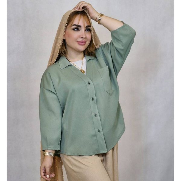 76900471-5 شومیز یقه هفت تک جیب - مانتو پاتریس رشت