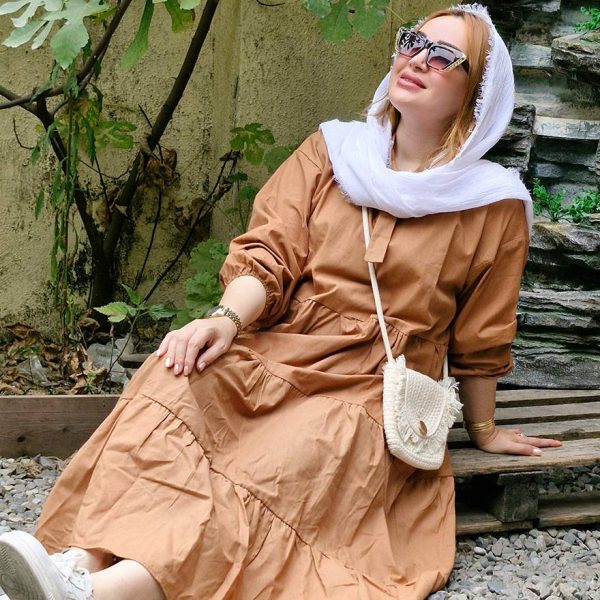 پیراهن لینن طبقه ای