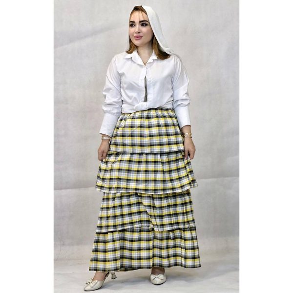 دامن طبقه ای چهارخونه - مانتو پاتریس رشت