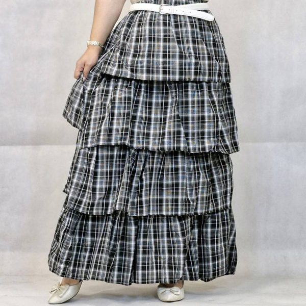 دامن طبقه ای چهارخونه - مانتو پاتریس رشت