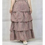 دامن طبقه ای چهارخونه - مانتو پاتریس رشت