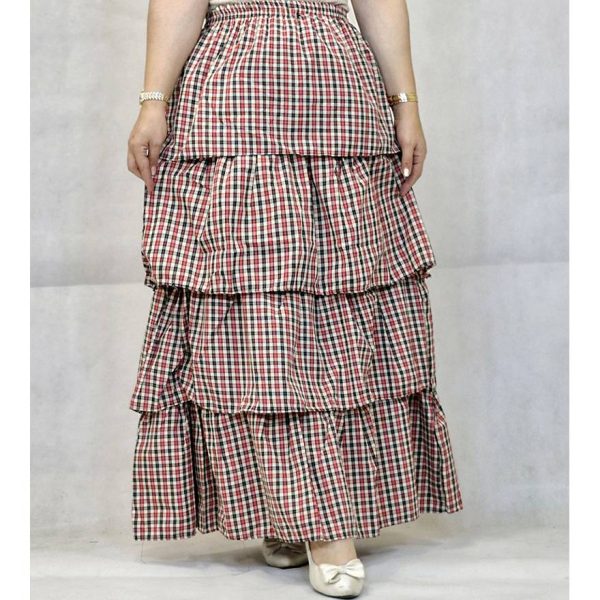 دامن طبقه ای چهارخونه - مانتو پاتریس رشت