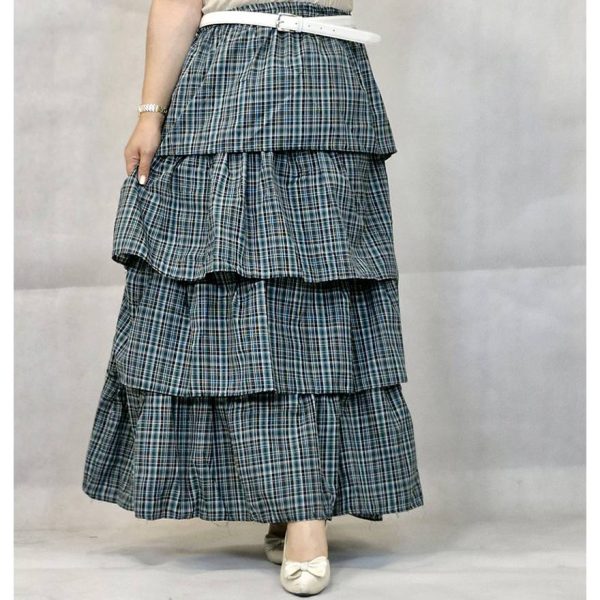 دامن طبقه ای چهارخونه - مانتو پاتریس رشت