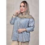 شومیز راه راه تک جیب لینن -